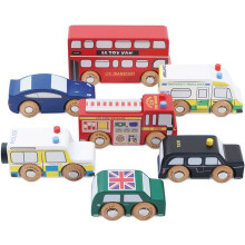 Set de 7 véhicules en bois 'Londonien' - PAPO - Les Véhicules Londoniens - Enfant 3+ ans