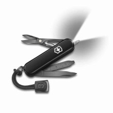 Couteau de Poche - Victorinox - Signature Lite Onyx Black - 9 Fonctions - Lampe LED - Stylo à bille