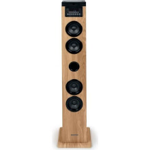 Alto-falante torre - THOMSON - Preto/Madeira - Bluetooth/CD/USB/SD, 60W, Rádio FM, Controle remoto, Fonte de alimentação. 230 V