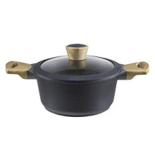 Beper PE.165 Casseruola con Coperchio Alluminio Nero 28 cm