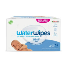 Lenços Umedecidos Bebê WaterWipes Sensitive+ Recém-nascido e Bebê - Pacote 12 x 60 unidades - 99,9% água, sem fragrância