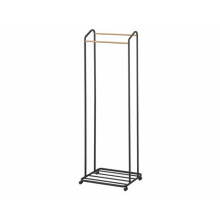 Yamazaki Home Portant Penderie à vêtement Porte-Manteau étagère pour Chaussures Penderie Support Manteau Couleur noir 67x172x35 cm
