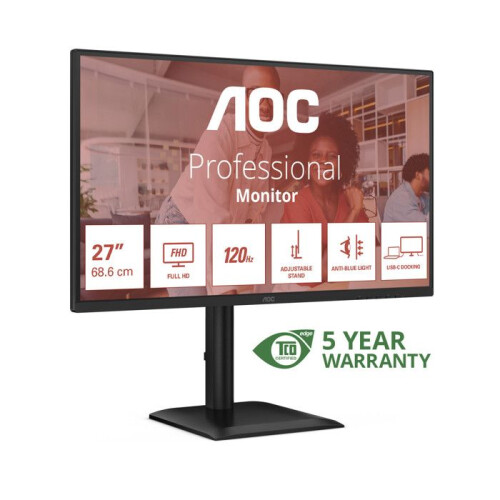 AOC Monitor AOC PC 27E4CV 27" Full HD 120Hz IPS Adaptive Sync Nero 1