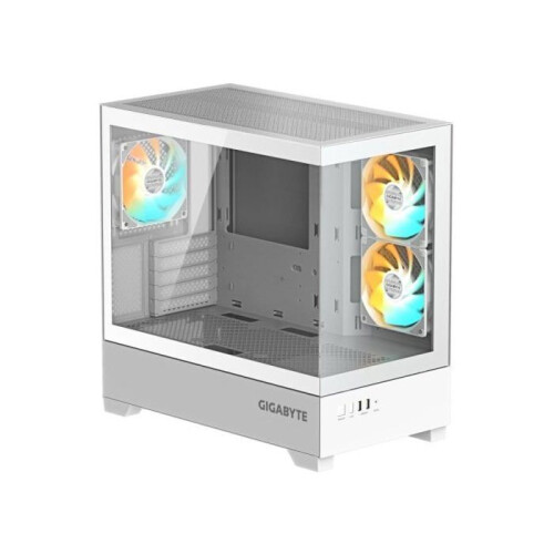 Gigabyte PC Behuizing - GIGABYTE - C201 PANORAMIC ICE - Wit - RGB - Midi Tower van gehard glas 1