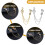 2 broches com gravata p/ homens, corrente c/ nota musical e strass 10