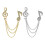 2 broches com gravata p/ homens, corrente c/ nota musical e strass 4