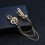 2 broches com gravata p/ homens, corrente c/ nota musical e strass 3