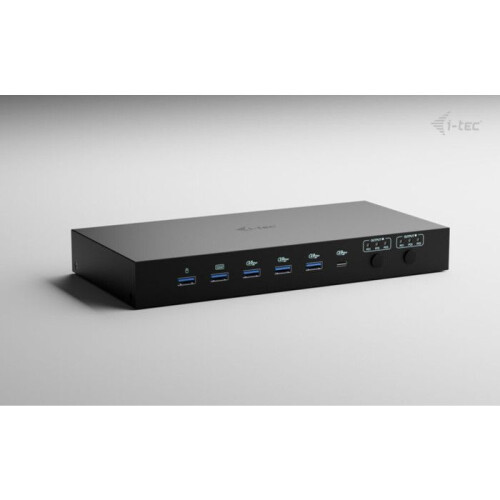 i-tec Dockingstation KVM USB-C Schwarz 3 Geräte Dual Video 92W 2