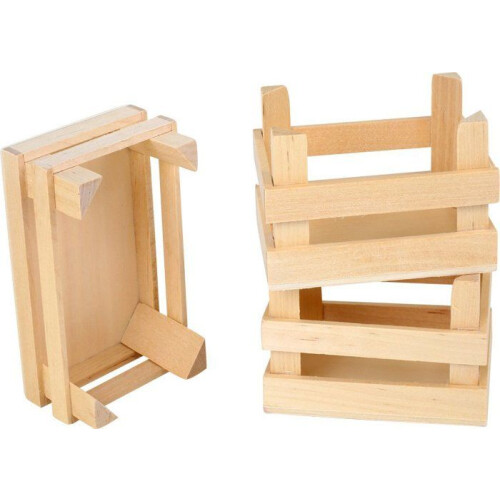 Set di 3 piccole casse in legno per venditrice 1