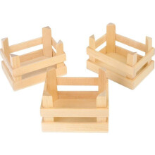 Caisse en bois - LEGLER - Petites caisses - Lot de 3 - Naturel - Pour marchande