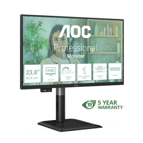 AOC Monitor Plano - AOC - 24P4U - 23.8 polegadas - Full HD 1920 x 1080 - Cor Preta 2