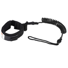 Surfboard-Bein-Polymer 1,8 m 5 mm Gekrümmte Feder-Schwarz Surf-Leine