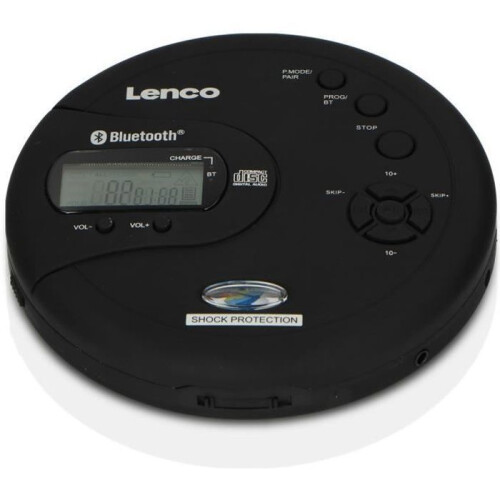 Tragbarer Bluetooth CD-MP3-Player mit Antishock Schwarz