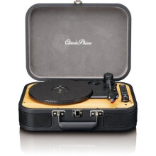 Retro Bluetooth Plattenspieler mit eingebauten Lautsprechern Schwarz