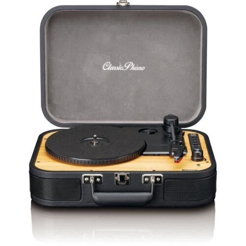 Retro Bluetooth Plattenspieler mit eingebauten Lautsprechern Schwarz