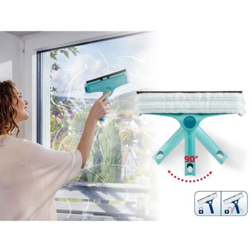 4-in-1 Window Cleaner with Microfiber Pads Leifheit 51320, 32cm Window Squeegee with patented frame cleaning function. 2