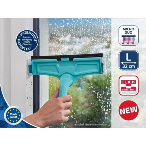 4-in-1 Window Cleaner with Microfiber Pads Leifheit 51320, 32cm Window Squeegee with patented frame cleaning function. 1