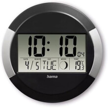 Digitale Wandklok - HAMA - Ischia - DCF Radiogestuurd - LCD Scherm - Ingebouwde Thermometer