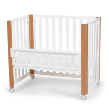 4-in-1 KOYA Holzbabybett + mit Matratze - KINDERKRAFT - Weiß - Gitterbett - Evolutiv - Höhenverstellbar