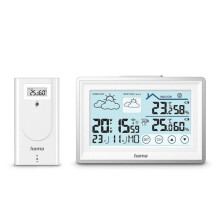 Weather Station "Bahamas", with external probe, radio, review, indoor climate, white