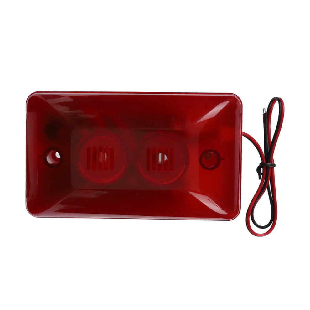 12V 15W Wired Strobe Siren Alarm With Red Flashing Light, 120Db 7901350266449