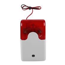 12V Wired Strobe Siren Alarm with Red Light, 110dB, 122*72*35mm