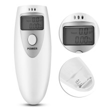 White Portable Breathalyzer Alcohol Tester with LCD, 9.5cm Small and Lightweight