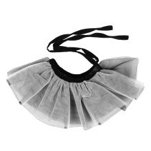Retro Mesh Ruffle Clown Collar Black White Tulle Detachable