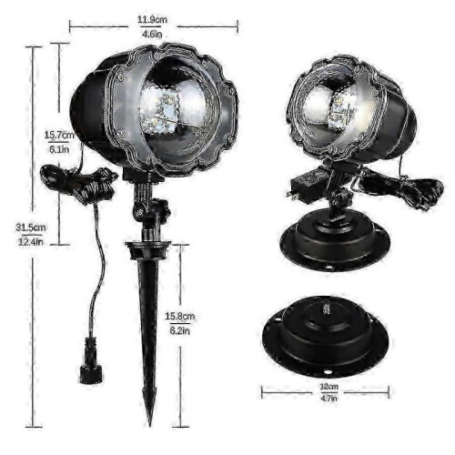 (US Plug) Christmas Snow Laser Light for Patio and Stage Decoration 1