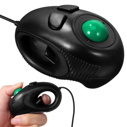 Mouse Mini Trackball 4D Alimentato Da USB Per Computer E Laptop (Nero) 2