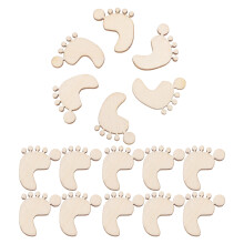 50Stk Holz Füße Basteln Khaki DIY Holzscheiben Bambus