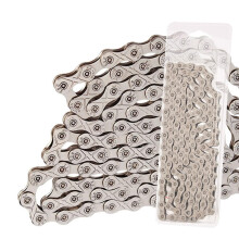 Bicycle Chain 116 Links Electroplated Silver Rust-Resistant For 6-12 Speed Road Bikes And MTBs