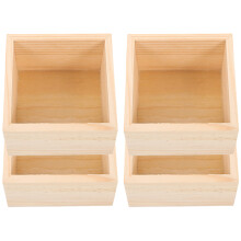4er-pack holzboxen ohne deckel, quadratisch, für tischdeko
