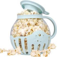 Popcorn Maker Microwave Popcorn Popper 2.25 Quart Borosilicate Bowl Blue Kitchen Accessories