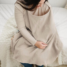 Nursing for Baby Breastfeeding Privacy Nursing Covers Cotton Poncho Adjustable Strap 360 Degree Coverage Khaki