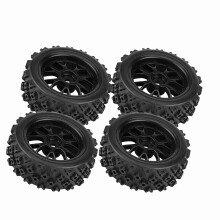 Langlebige 4er-Set 1:10 RC-Rennreifen mit Hochgrip-Gummi - Schwarz