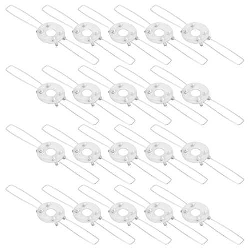 20Pcs White Iron 2-Fork Lampshade Spring Buckles Durable Lamp Fixators