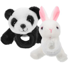 2 stuks klaparmband met geïmiteerde dieren, voor junglefeest cadeau