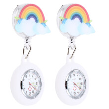 2 stuks verpleegkundige regenboog clip-hanghorloge, medisch zakhorloge