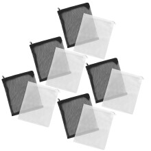 12 filtertaschen 15x10 cm netz mit reißverschluss, 6 weiß 6 schwarz