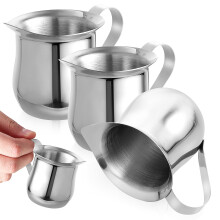 3-teiliges edelstahl-milchkrug-set, 90 ml, für espresso und kaffee