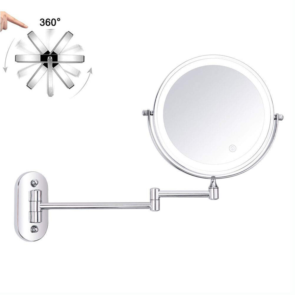 Vanity Mirror With Lights Magnifying Makeup Mirror Bathroom Shaving Mirror Swivel Mount Adjustable Extendable Size 10x