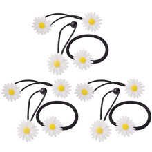 9Pcs Daisy Hair Ties Elastic Flower Ponytail Holders