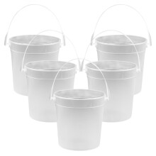 5Stk Runde Transparente Kunststoff-Eimer, Umweltfreundlich, Vielseitig