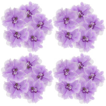 30Stk Multifunktionale Lila Schneidblumen Aus Chiffon Für Nähzubehör