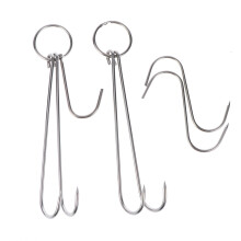 5Pcs Silver S Shaped Stainless Steel Hooks for Butcher Meat Hanging
