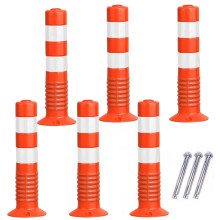Red Reflective Street Cones For Parking 45cm Tall Delineator Posts Driveways And Sidewalks Night Visual Bollard 6 Pack