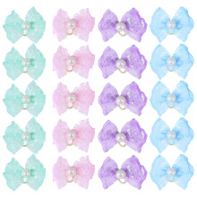 20 gummi hairbands blumenmuster spitzen-haarreifen für katze hund