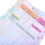 14Fogli Planner Budget Colorato Carta 6 Anelli Per 6