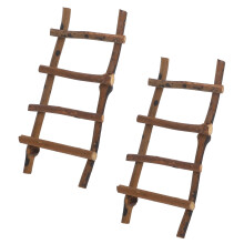 2St Veelzijdige Mini Rieten Ladder Decor Voor Kleine Tuinen
